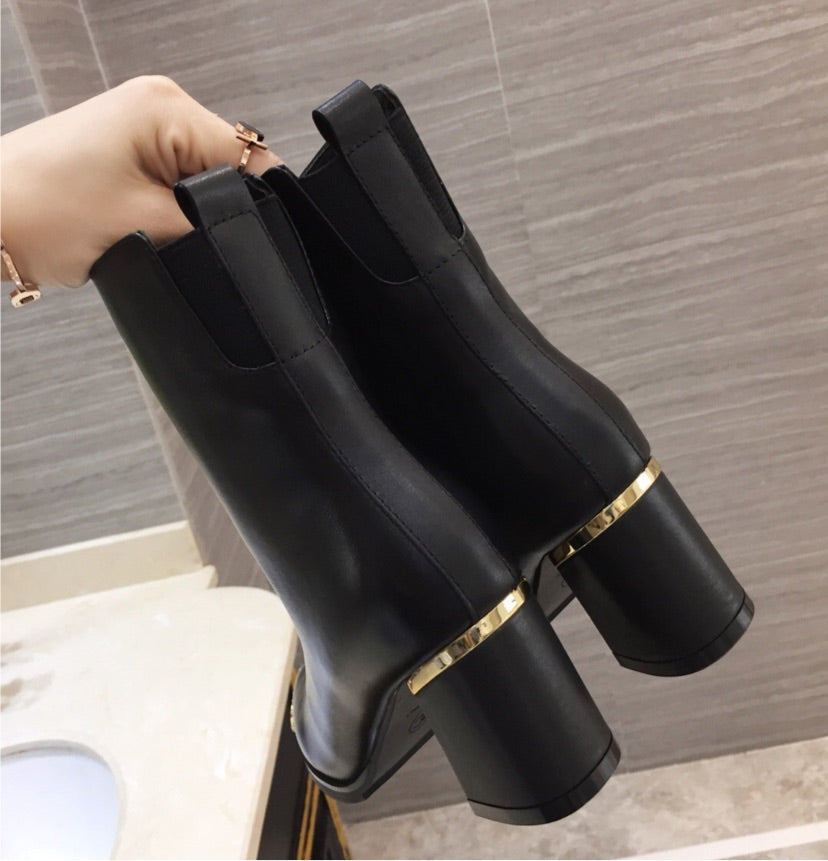 Black / Gold CHANEL Boots
